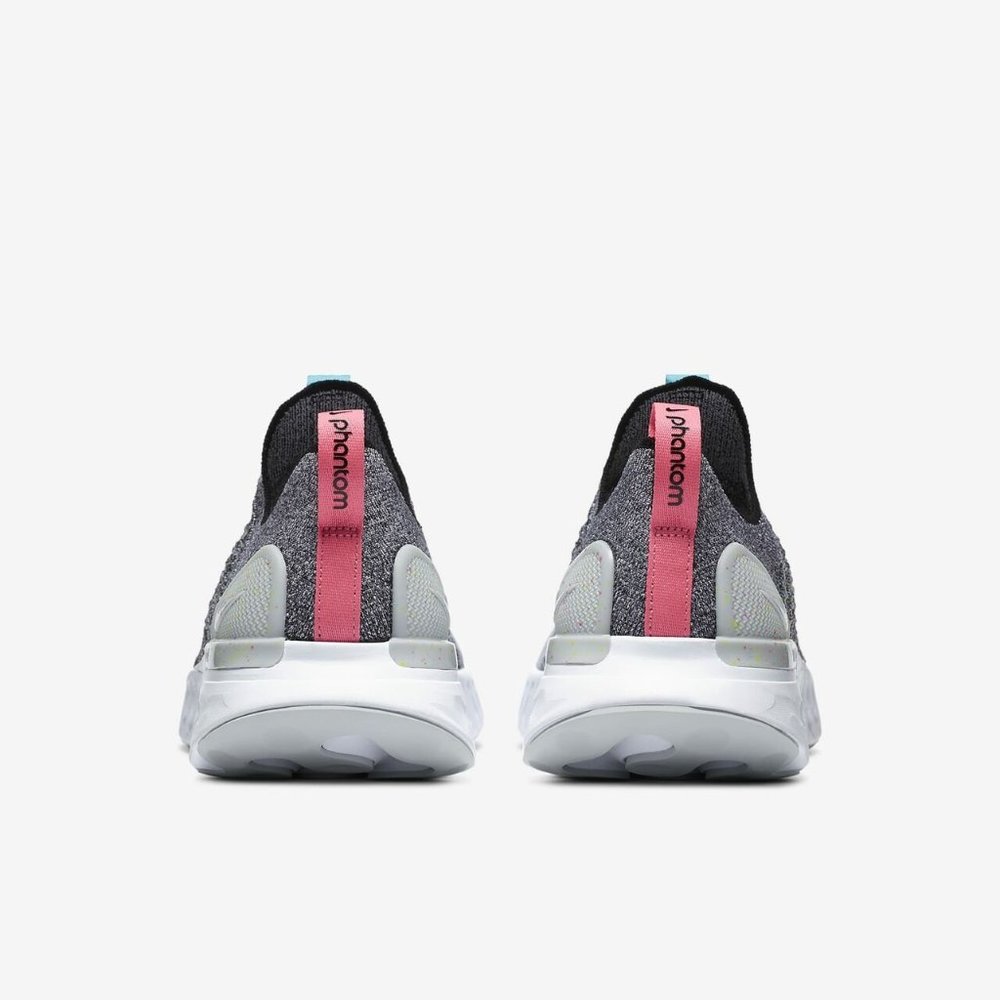 Nike React Phantom Run Flyknit 2 Grey Crimson White Black CZ7865-100 - Picture 3 of 11